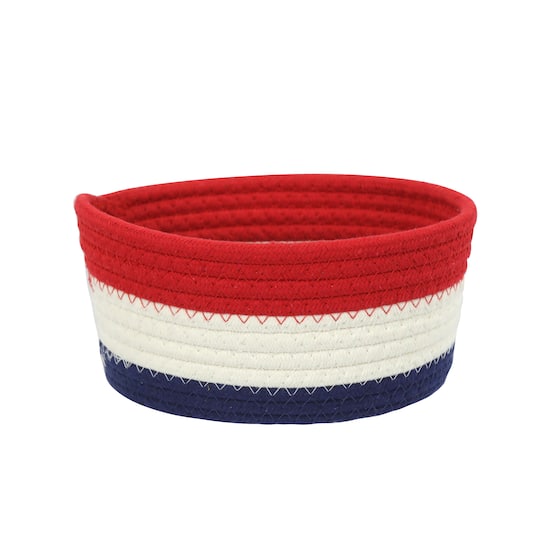 Small Patriotic Striped Rope Basket by Celebrate It&#x2122;